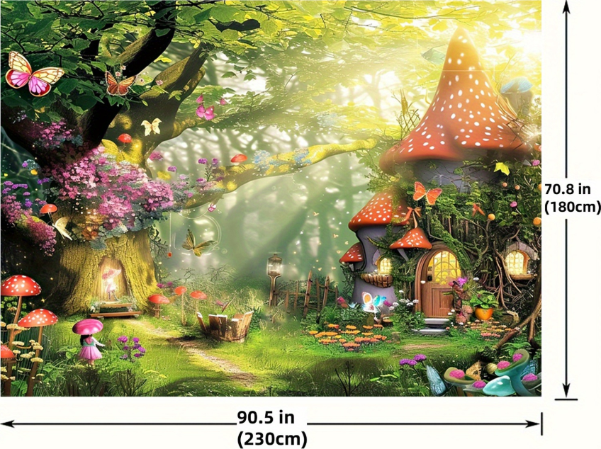 Little Mushroom House Backdrop