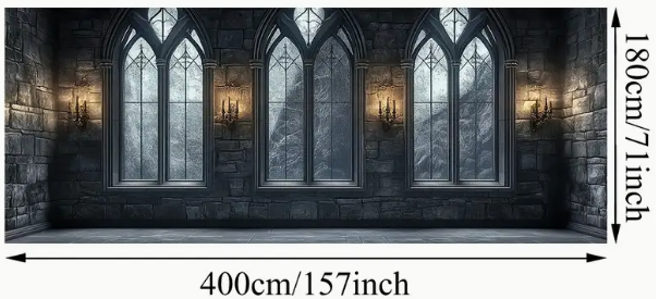 Castle Wall with Windows Backdrop