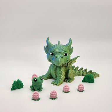 Woodland Dragon - 3D Printed - Articulated Tail