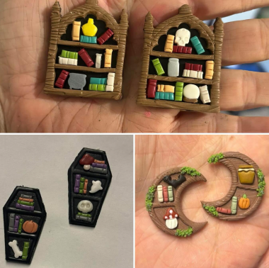 Bookshelf Earrings