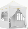 6.5'x 6.5' Outdoor Ez Pop Up Canopy- White w Yellow Trim