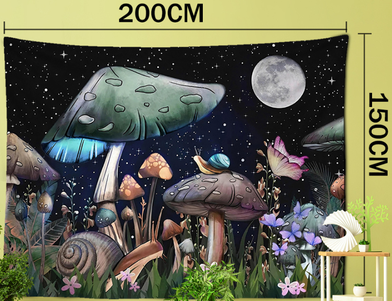 Mushroom and Snails Backdrop