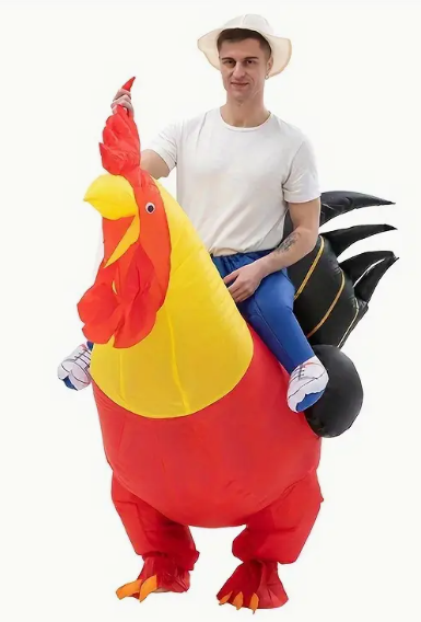 Red and Black Rooster Costume