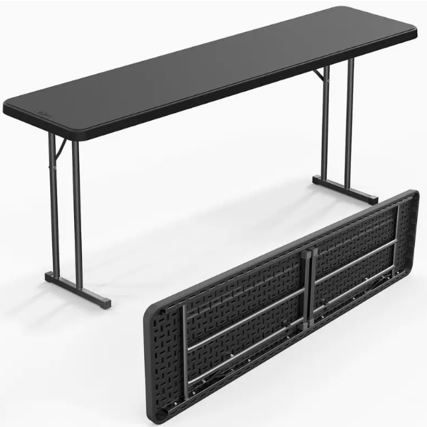 6' Black Folding Table- Narrow