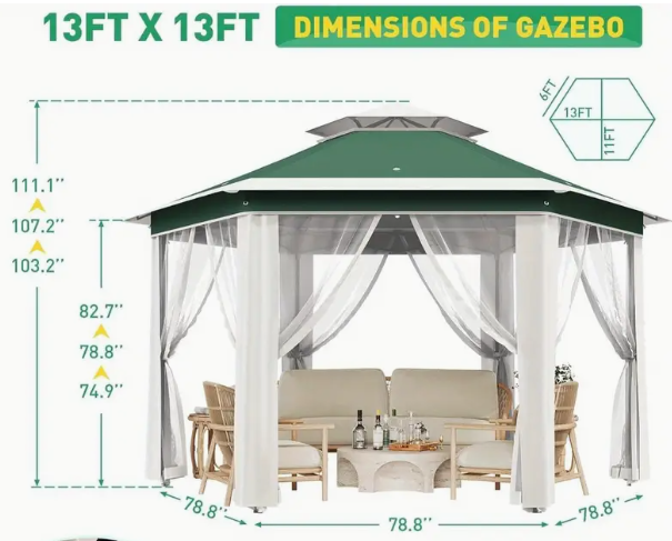 13x13 Gazebo Canopy