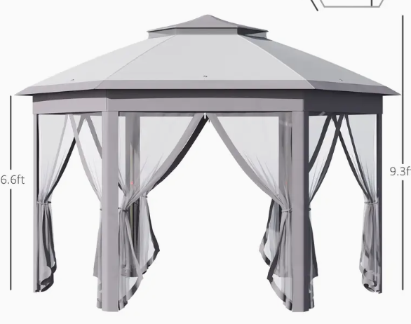 13x13 Gazebo Canopy-Grey