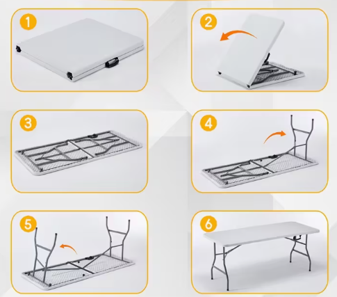 6 Ft Plastic Folding Table- Wide