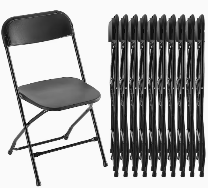 Plastic Folding Chairs- Black