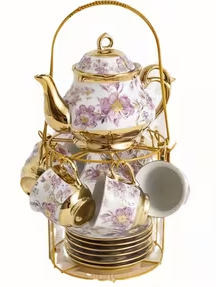 Teapot & Cups Set- Purple