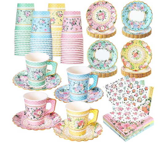 Fairy Tea Cups & Saucers & Napkins